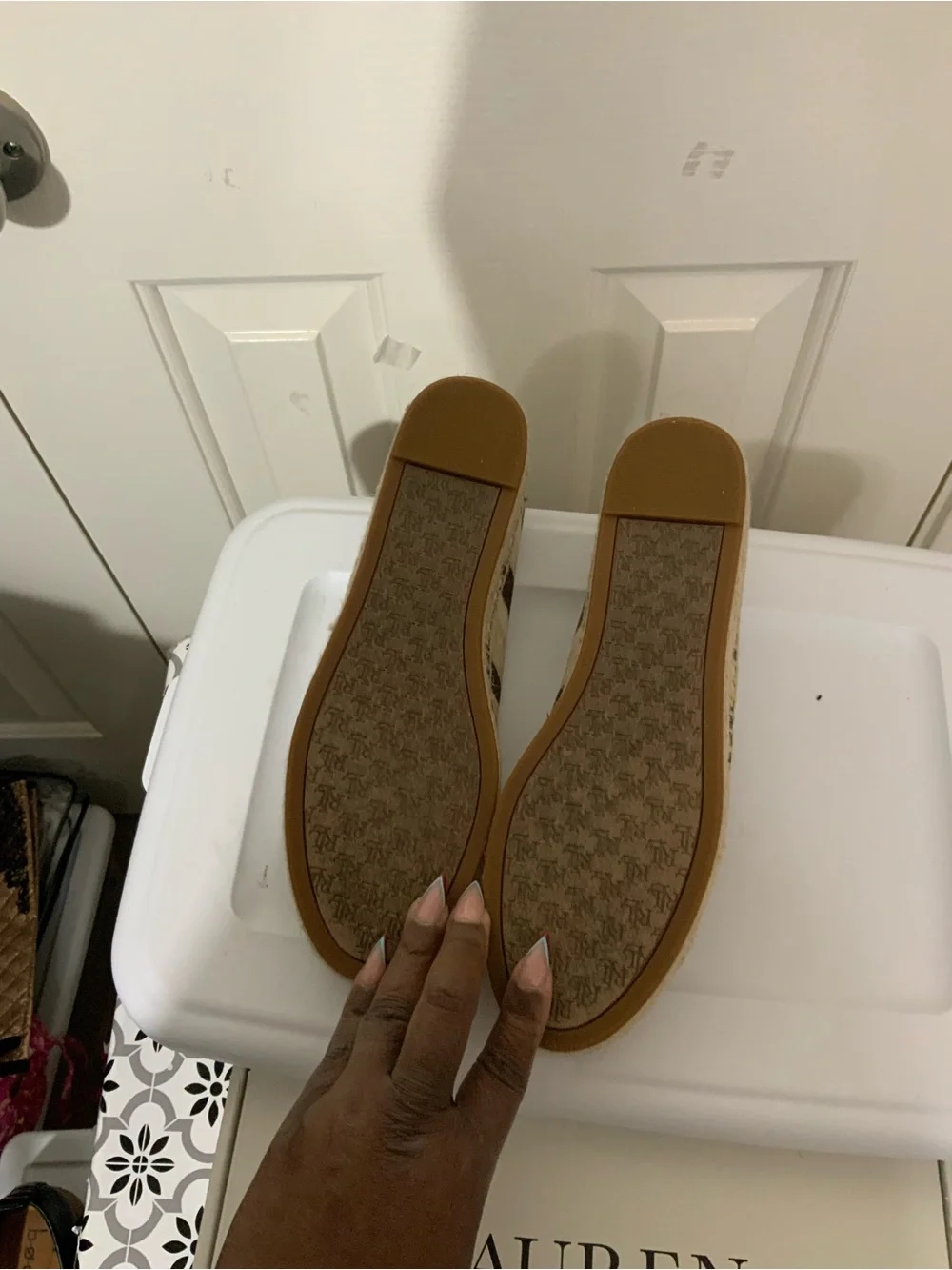 NIB Ralph Lauren Luize Print Canvas Ballet Espadrille Zebra